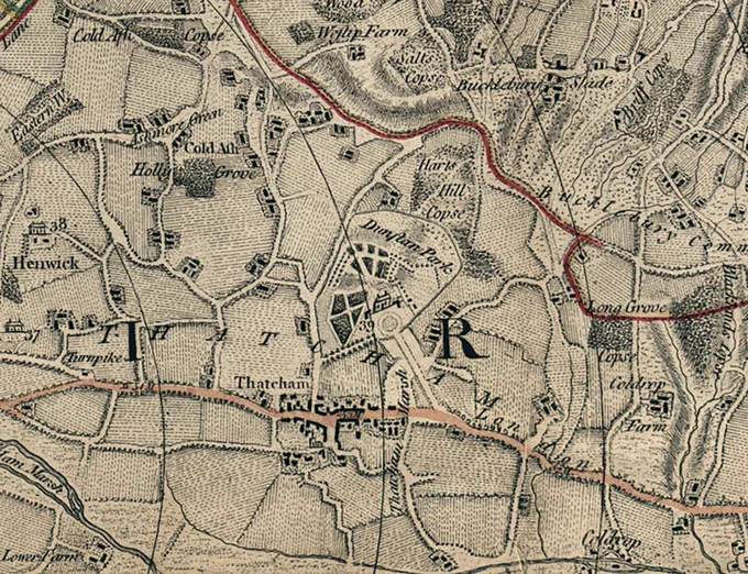 Map of Thatcham from 1768