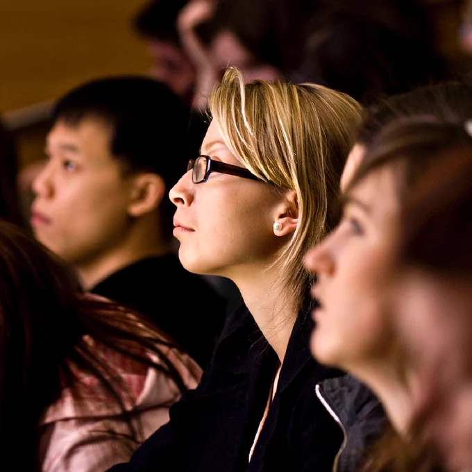 A student in a lecture hall