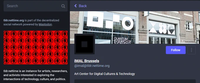 Screenshot of our account on Mastodon