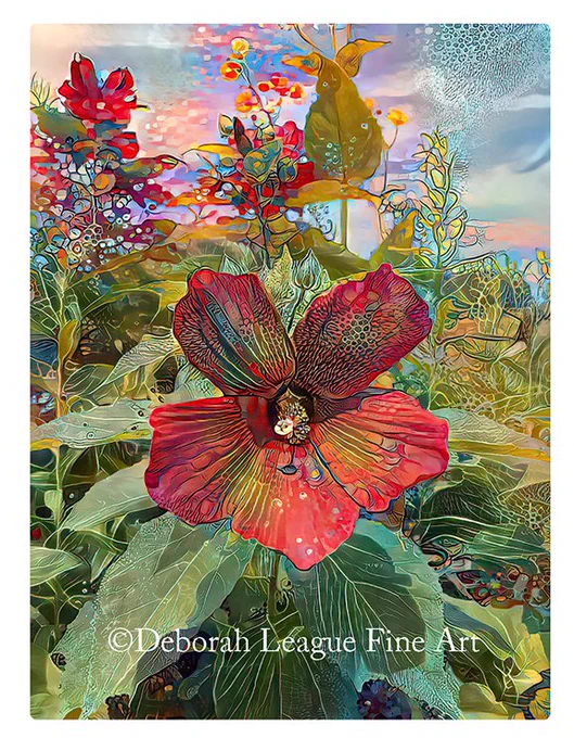 Cranberry Crush Hibiscus Fantasy Art Print Floral Wall Art Contemporary Wall Decor

Cranberry Crush Hibiscus Fantasy is pure enchantment on a canvas in this abstract digital adaptation of a photo from Winterthur Gardens, Wilmington, Delaware. Growing at the edge of the entrance pond, the plant, also known as a swamp rose mallow or Hibiscus thrives in the moist conditions. Rich in color, the hardy ornamental boasts trumpet-shaped petals and long stamens. This plant has long been associated with glory, romance and love.