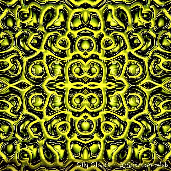 Oily olives: a healthful legacy. A fusion between green olives and extra virgin olive oil is shown herein. Image by ©Alex Kirillov. @ScienceArtHub