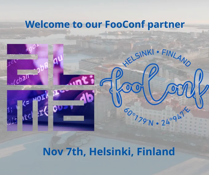 "Welcome to our FooConf partner: Alma Media. Nov 7th, Helsinki, Finland"