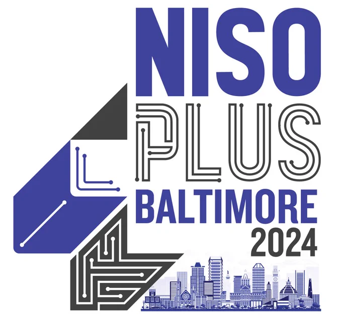 NISO Plus Baltimore 2024 logo with Baltimore skyline