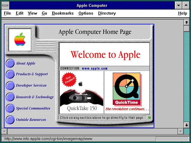 Apple website in 1995