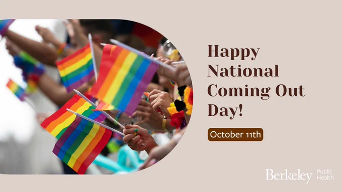 Pride Flags. Text: Happy National Coming Out Day! October 11th