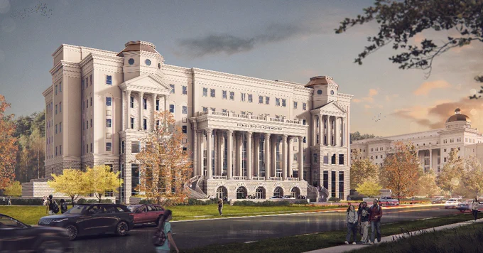 Digital rendering of the Frist College of Medicine Building that is currently being constructed on campus. 