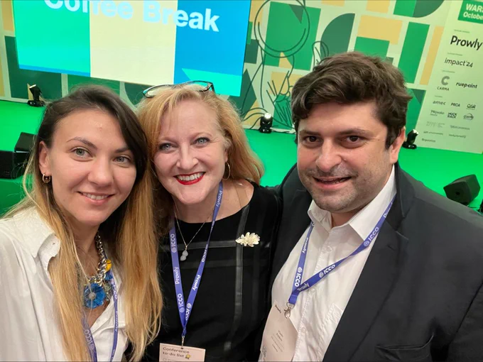 Anna Tsenova, Marketing Manager at A Data Pro, Johna Burke, Global Director at AMEC, and Vladimir Petkov, CEO at Identrics.