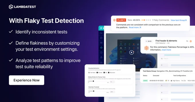 LambdaTest's AI-powered Flaky Test Detection & Customization