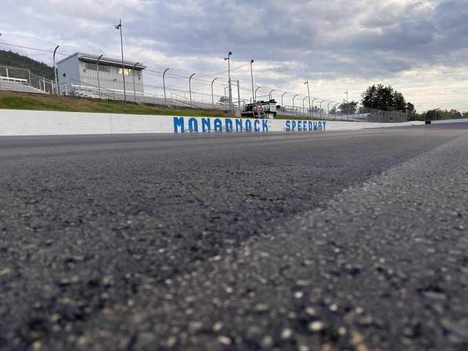 An image of Monadnock Speedway in Winchester, NH following a recent repave.