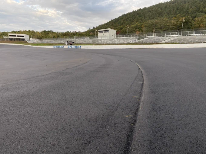 An image of Monadnock Speedway in Winchester, NH following a recent repave.