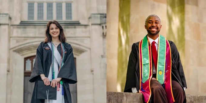 Graduation photos of Emma Brown and Bryan Jones