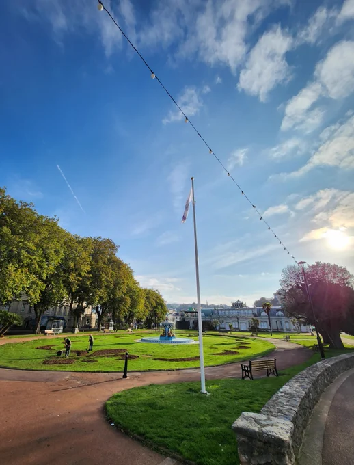 RHS flag flying on Torquay seafront