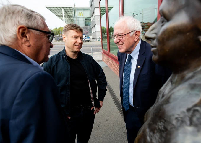 Bernie Sanders zu Gast in der Rosa-Luxemburg-Stiftung.