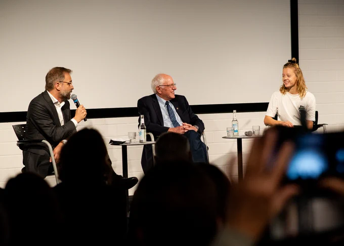 Bernie Sanders zu Gast in der Rosa-Luxemburg-Stiftung.