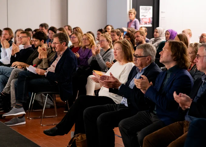 Bernie Sanders zu Gast in der Rosa-Luxemburg-Stiftung.