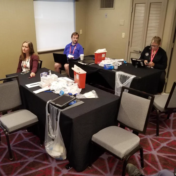 USADA representatives working in office.