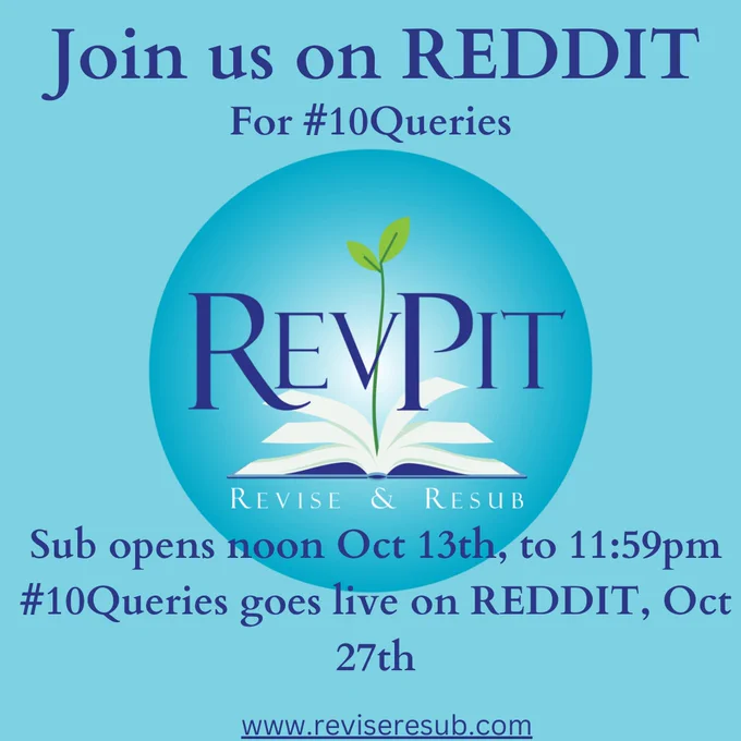 Join us on Reddit for #10Queries (revpit logo) Sub opens noon October 13th to 11:59pm. #10Queries goes live on Reddit, October 27th.