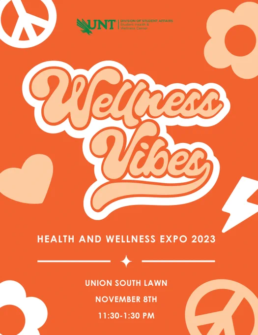 Flyer promoting the Health and Wellness Expo on November 8, 2023 from 11AM - 1PM
