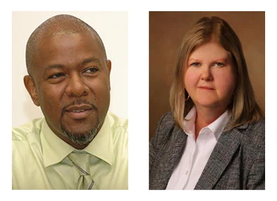 headshots of Cecil Adderley and Judith Bush