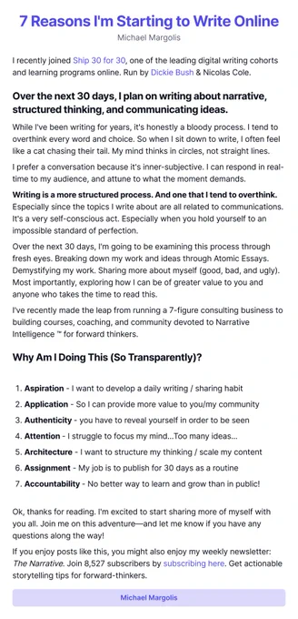 7 Reasons I'm Starting to Write Online