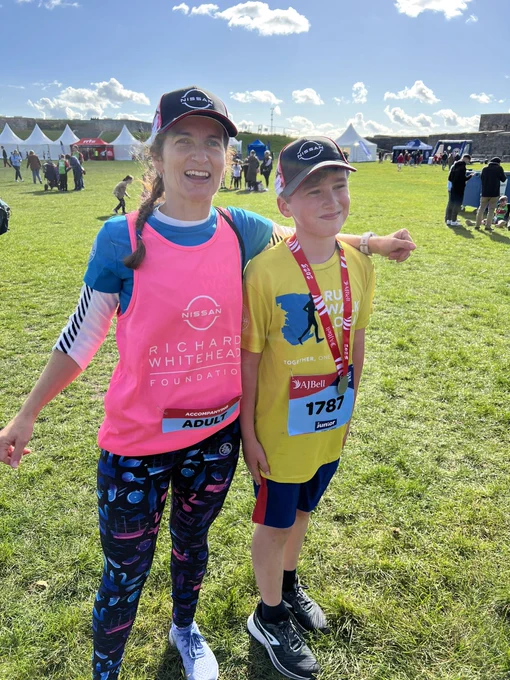 Angus and Katie celebrating at the end