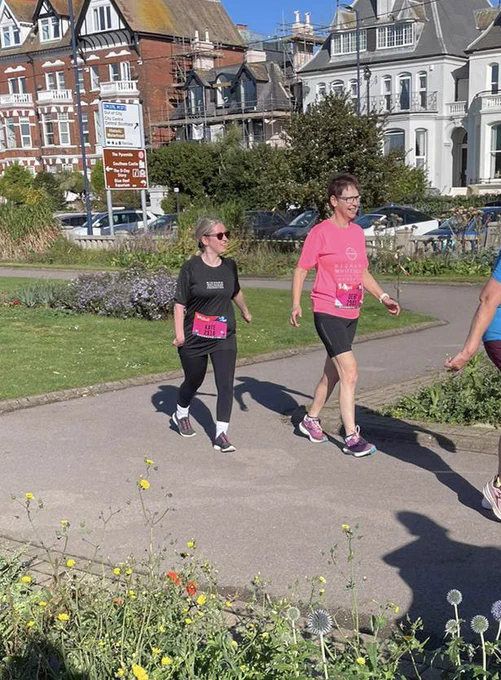 Kate and Debi enjoying their run