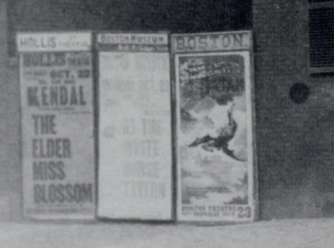 Close up of theatre posters