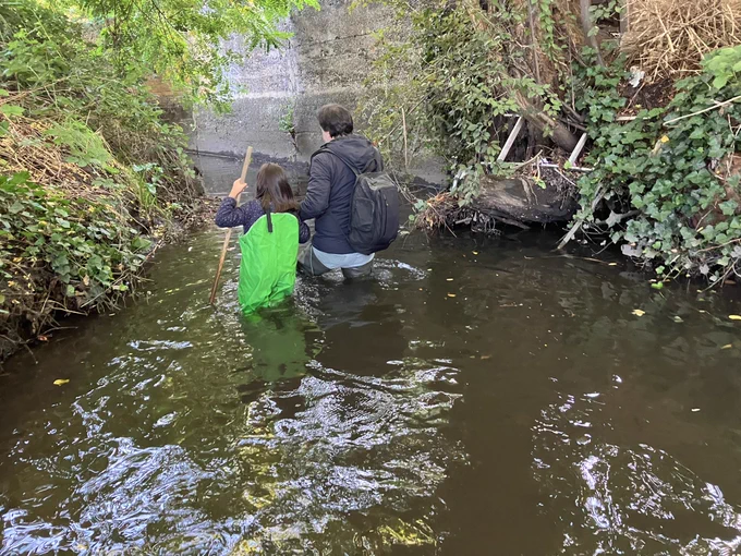 Taking it easy through a deep section of the #RiverQuaggy on the way back to Manor Park #SE13.