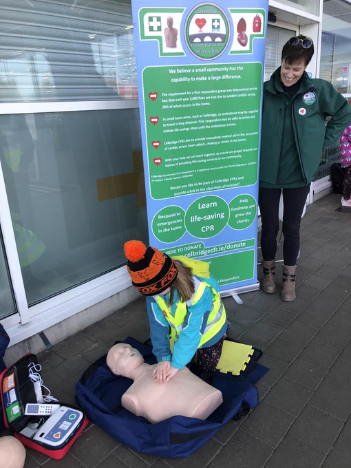 Chest compressions demonstration on a mannequin