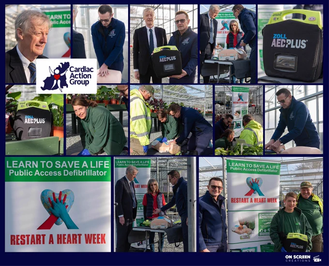 A collage of images showcasing the drop in session held at Grow earlier today to mark Restart a Heart Week.