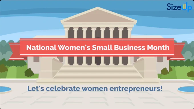 National Women's Small Business Month with statistics about women-owned entrepreneurship. 
