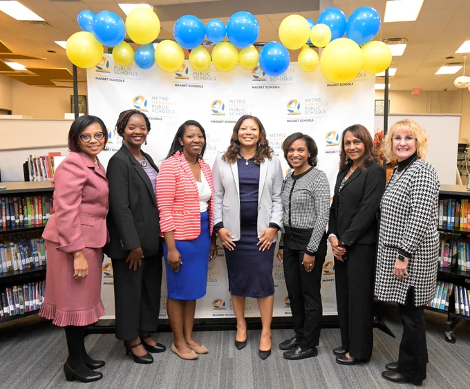 Dr. Battle with school principals.