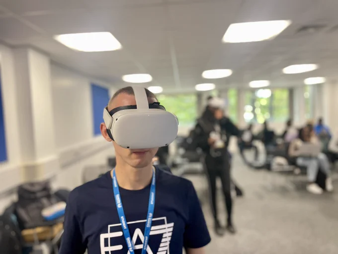 Mental Health Students using VR to assess and care for a patient in crisis