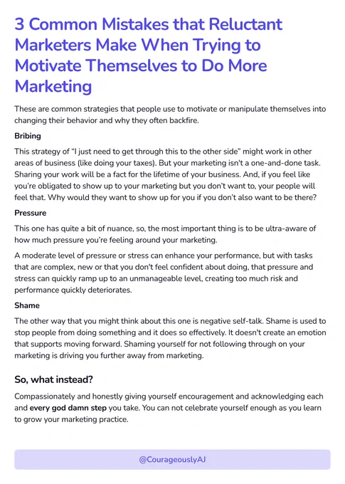 3 Common Mistakes that Reluctant Marketers Make When Trying to Motivate Themselves to Do More Marketing 