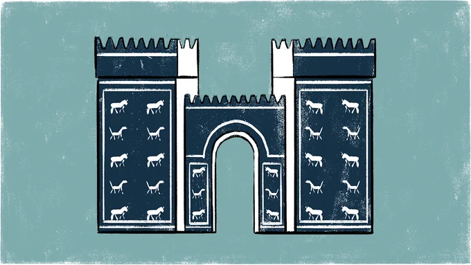 Illustration des Ischtar-Tors. Gestaltung: Martina Hoffmann