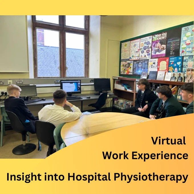 A group of pupils are sitting in front of a computer screen. They are taking part in a virtual quiz on human anatomy.