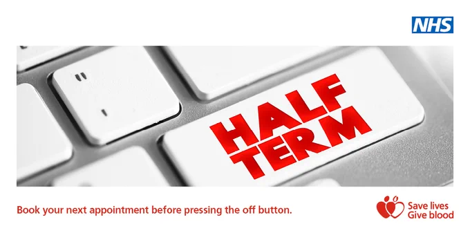 Book your appointment before heading off on half term.