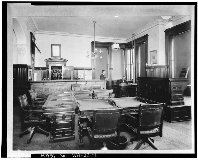 Photocopy of c.1900 photo of interior,photographer unknown,courtesy of Whatcom Museum of History and Art - New Whatcom City Hall, 121 Prospect Street, Bellingham, Whatcom County, WA