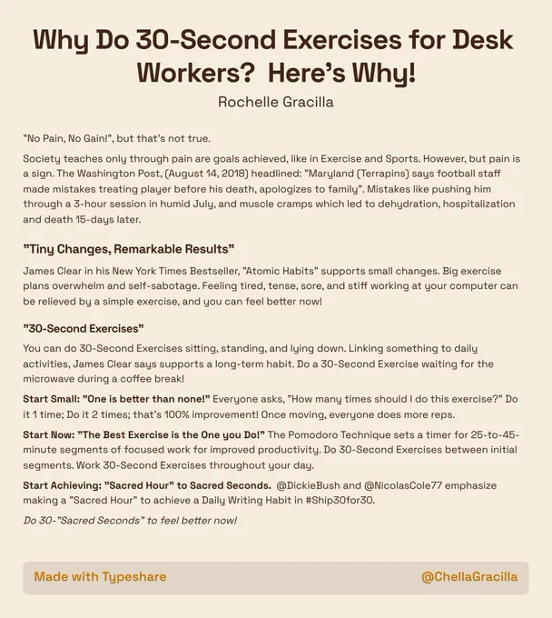 Why Do 30-Second Exercises for Desk Workers?  Here's Why!