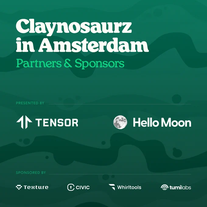 Thank you to our partners and sponsors! Tensor, Hello Moon, Texture, Civic, Whirltools and Tumi Labs.