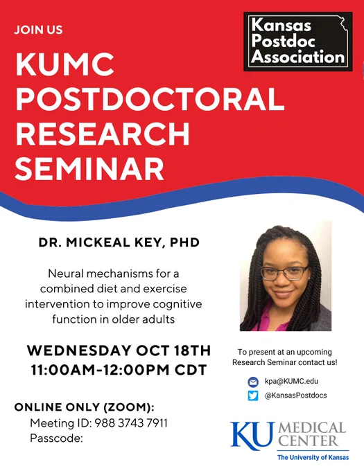 Flyer for KUMC Postdoc Research Seminar. 