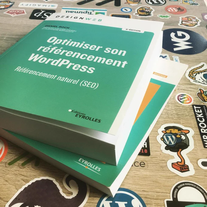 Photo du livre "Optimiser son référencement WordPress" de Daniel Roch, publié aux éditions Eyrolles