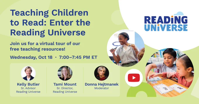 Event image for Reading Universe virtual tour on Wednesday, October 18 at 7pm ET. Register: https://bit.ly/ruvirtualtour4.