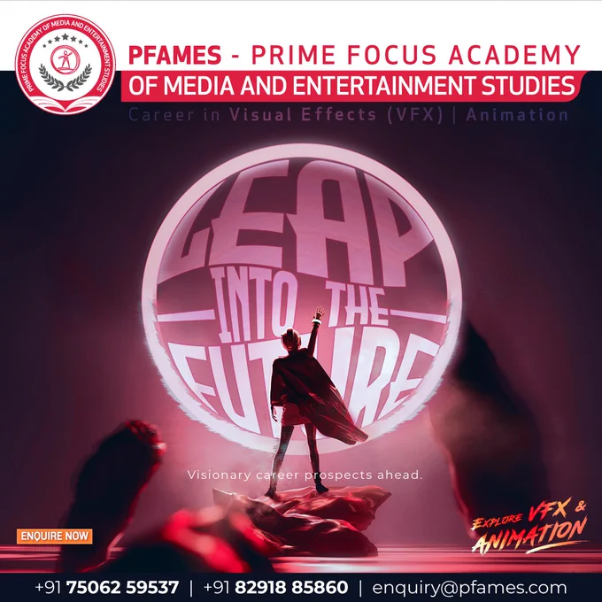 Nothing should stop you from achieving your career Goals!

VFX and Animation have transformed the way movies are made. The Entertainment industry, now have huge demand for skilled and creative professional artists who can create engaging and impactful content. Join the top rated courses at PFAMES - Production based VFX and Animation academy to enhance your career.

Intrigued and want to learn the art of Animation / VFX? Enquire about our training programs and have an appointment with the counselor here: Mumbai:  91 8291885860 | 7506259537 enquiry@pfames.com. Kindly visit http://www.pfames.com.

Learn It The Right Way, Learn It The Industry Way!

#CoursesAfter12th #CareerCourses #IndustryReady #vfxcareer #vfxworld #vfxcompositing
#vfxanimation #vfxjobs
#3DAnimation #animationinstitute #animationtraining #vfxcareer #animationcourses #careers #VisualEffects  #animation