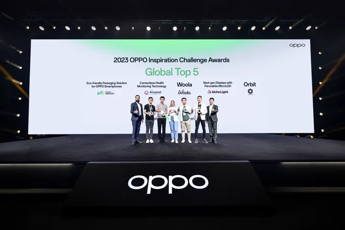 Global Top 5 winners on stage at 2023 OPPO Inspiration Challenge Awards