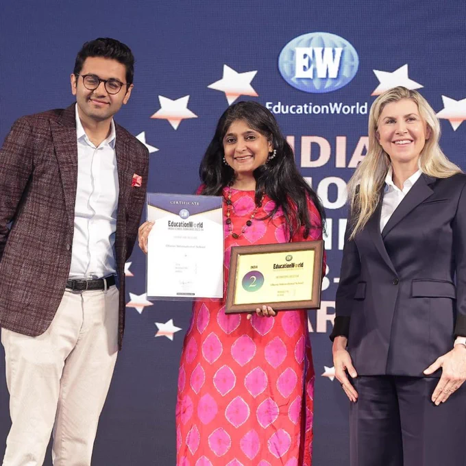 We're absolutely thrilled to share that we have ranked #2 in India, #2 in Maharashtra and #2 in Mumbai in the EducationWorld India School Rankings 2023-24. But the accolades don't stop there! Our Board Chair, Ms. Bindu Oberoi, has been awarded as an Exemplary Human Development Leader. 
Our Board Advisor, Ms. Aashita Mehra received the awards on behalf of OIS at the ceremony held in Delhi last week.
Congratulations to our dedicated staff, talented students and supportive parents who make these achievements possible!

#OberoiInternationalSchool #EducationExcellence #LeadershipAwards #OISOGC #OISJVLR #CelebratingSuccess