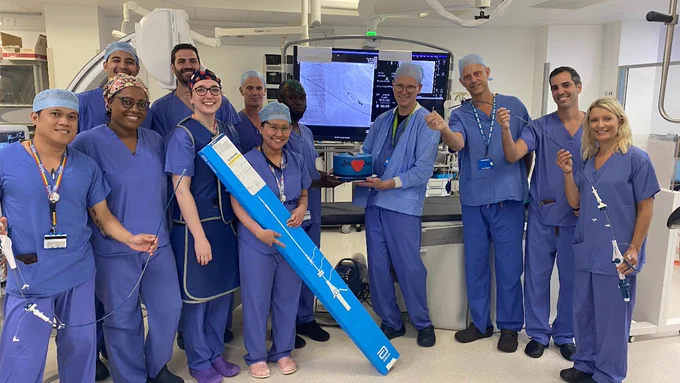 The team behind fitting the patient with an innovative pacemaker