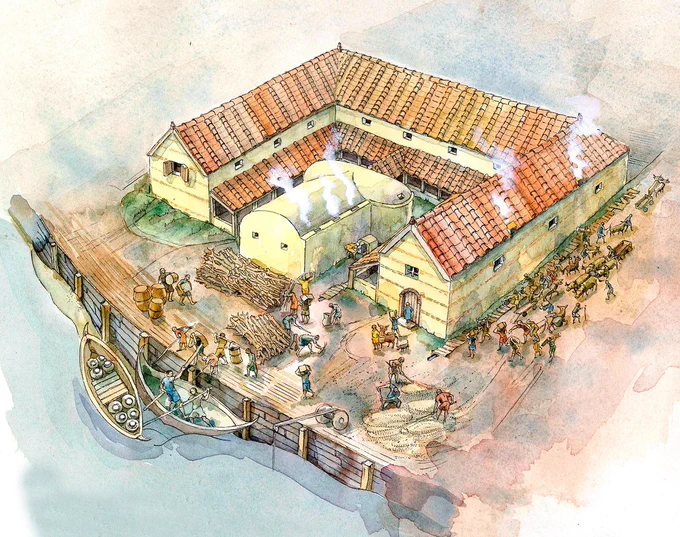 A drawing of the house in Roman times