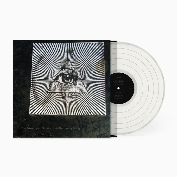 Clear LP - Standard edition.  180g vinyl with printed inner-sleeve and download card:  https://thetelescopes.bandcamp.com/album/growing-eyes-becoming-string
