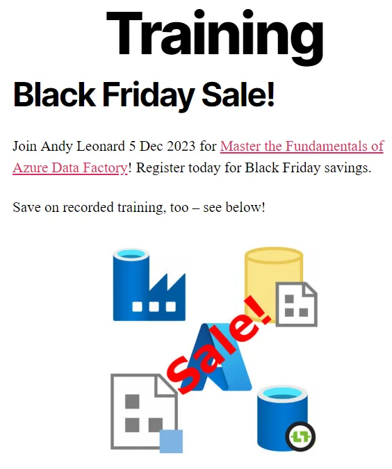 Enterprise Data & Analytics training is on sale!